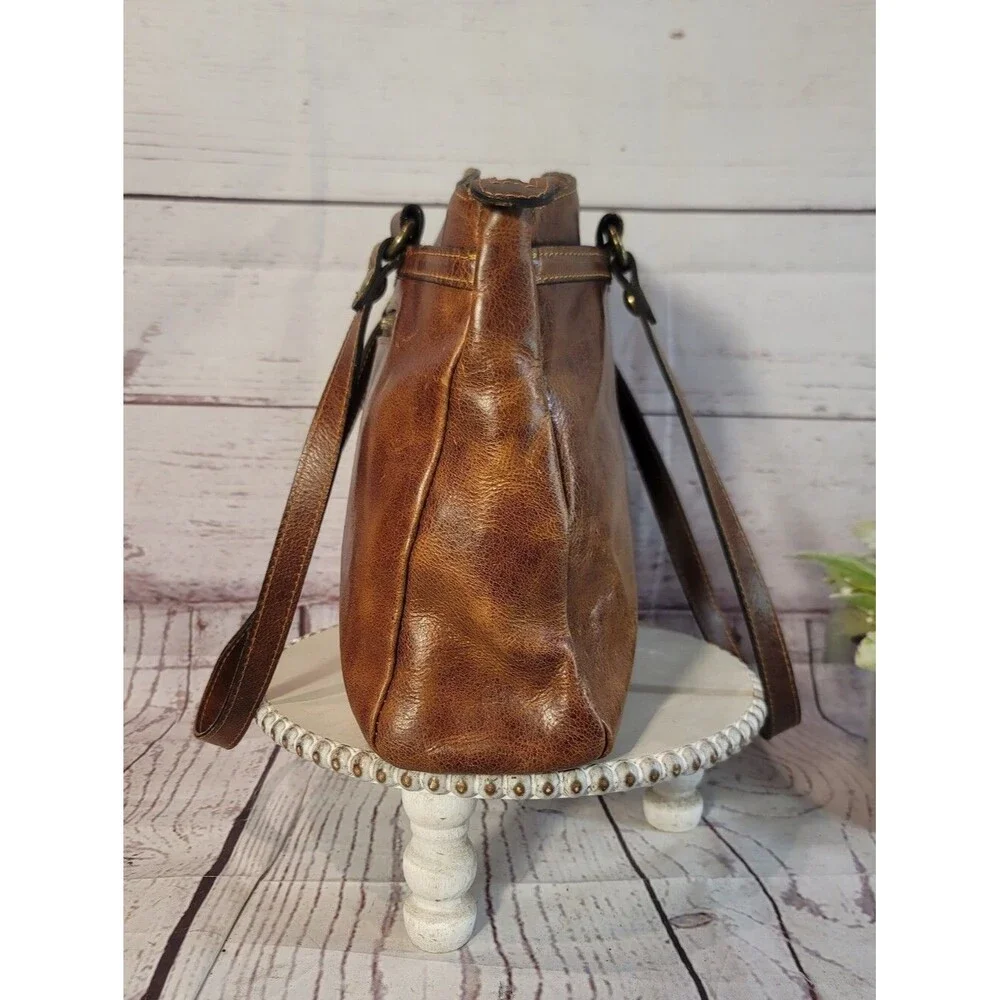 Authentic Patricia Nash Poppy Tote - Brown Italian Leather Bag
